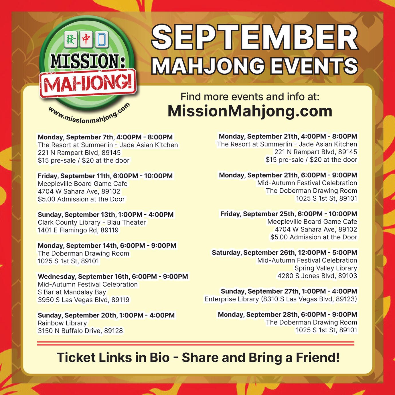 Mission: Mahjong! Las Vegas Mahjong group in Las Vegas with meetings and events every month