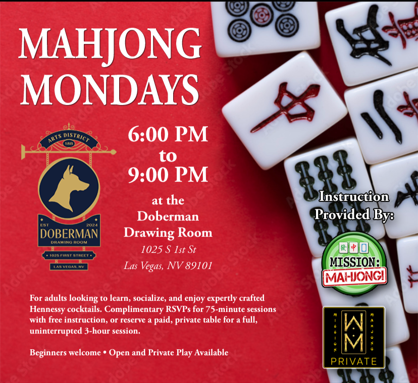 Mission: Mahjong! Las Vegas Mahjong event in Las Vegas: Mahjong Mondays at the Doberman Drawing Room