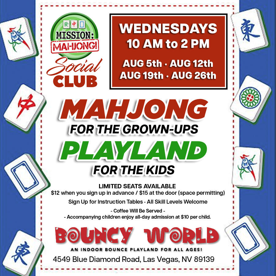 Mission: Mahjong! Las Vegas Mahjong event in Las Vegas: Mahjong Social Club at Bouncy World